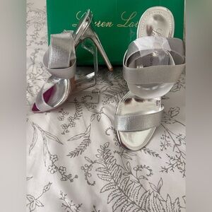 Lauren Lorraine Metallic Silver Heels